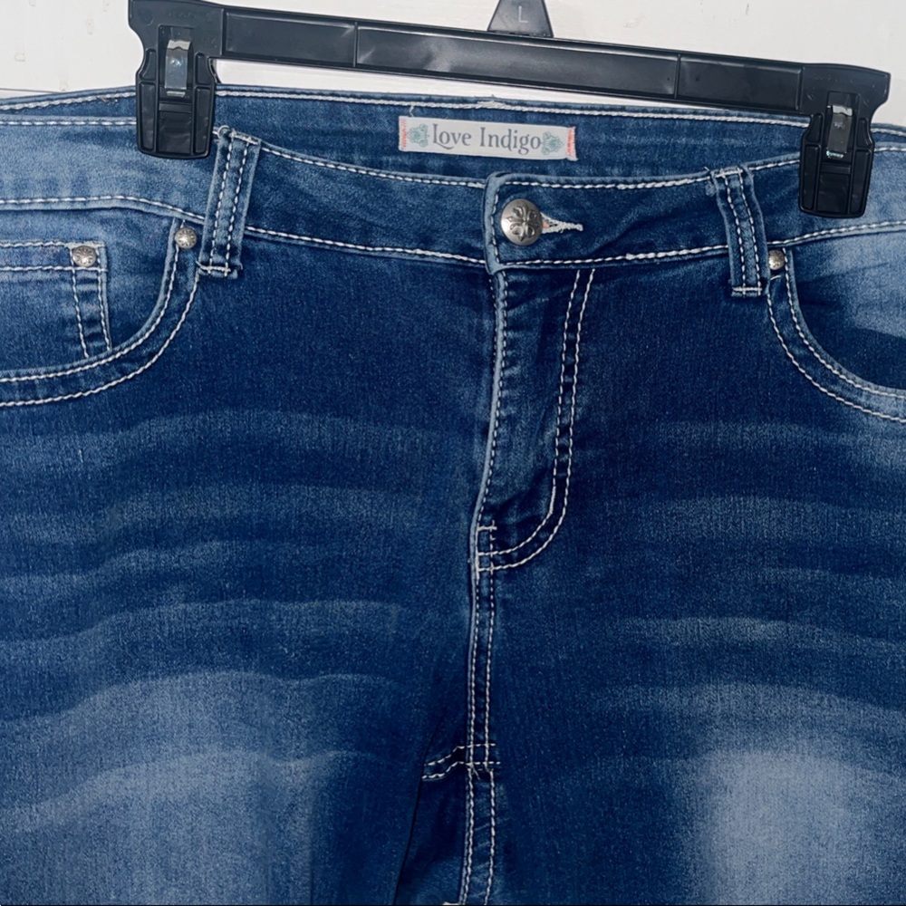 Love Indigo Women's Boot Cut Jeans - Dark Blue